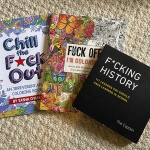 1 book by The Captain and 2 colouring books - fun swear words - colour therapy